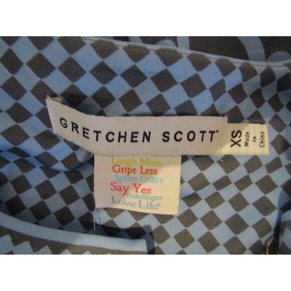 Gretchen Scott Dress NWT Trimmed Up Dip & Dot Gray Blue Retail $212 Size XS - Picture 9 of 15